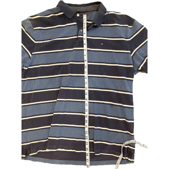 Tommy Hilfiger Polo Collared XL Blue/White Stripes - Picture 4 of 5
